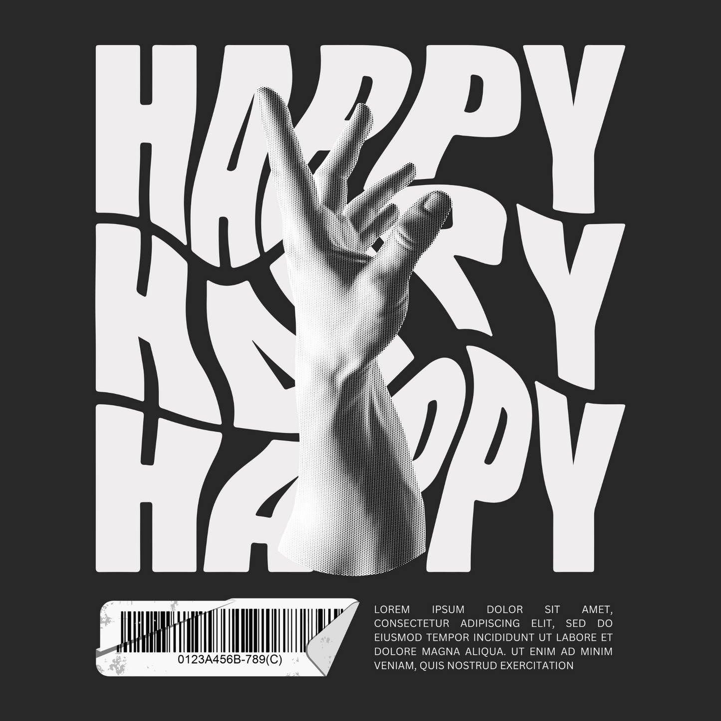 Premium Happy Hand Art Extra Large Customized