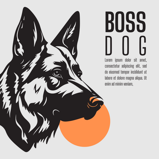 Premium Boss Dog Art Vector Extra Large Customized