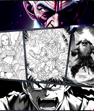 Dragon Ball Z: 200+ Legendary Coloring Pages in 4K UHD - Unique, Must-See Art (Printable Black & White PNG) - Instant Download | Directly to Your Inbox!