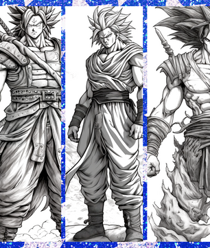 Dragon Ball Z: 200+ Legendary Coloring Pages in 4K UHD - Unique, Must-See Art (Printable Black & White PNG) - Instant Download | Directly to Your Inbox!