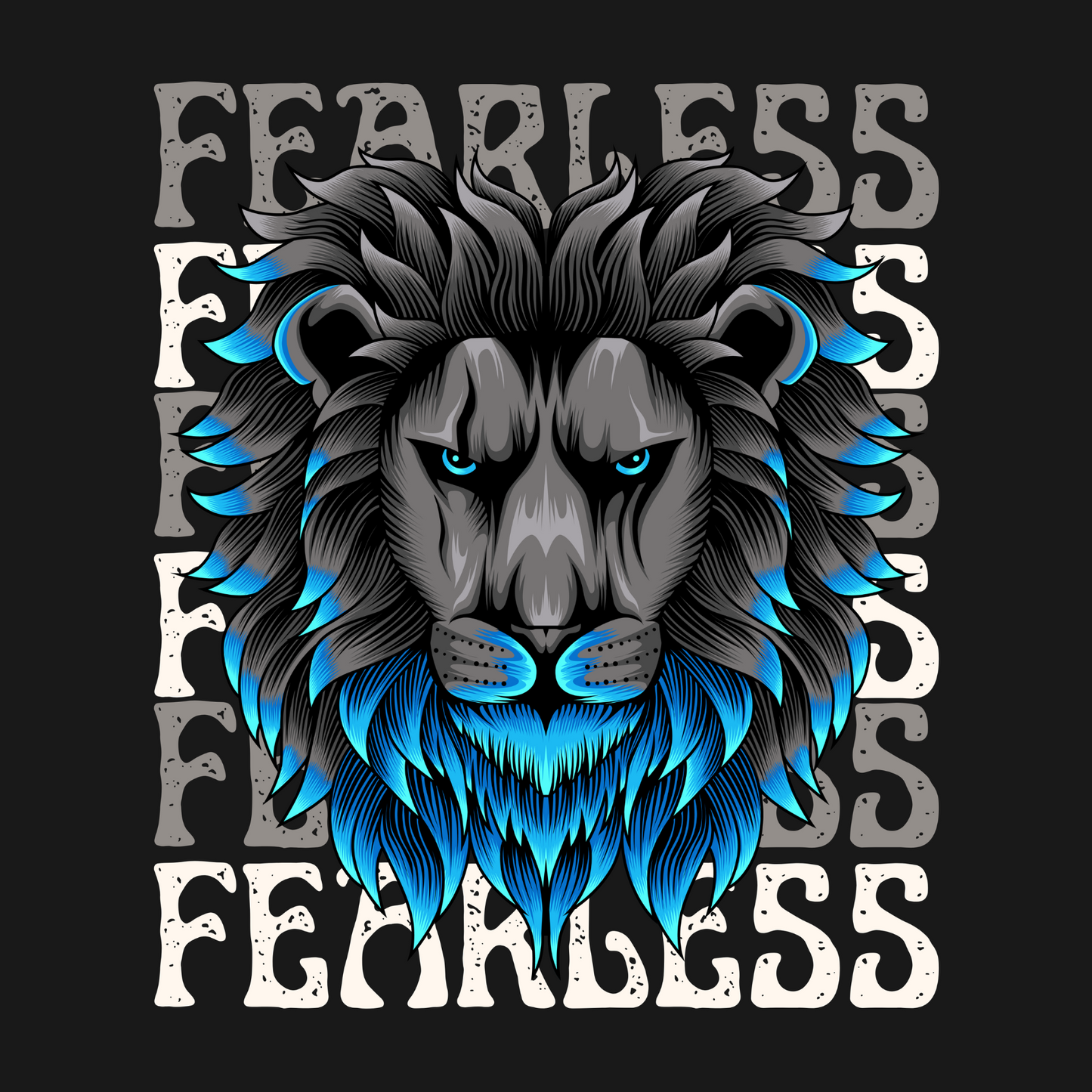 Premium Fearless Lion Art Extra Large Customized