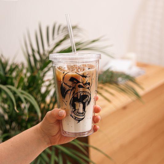 Clear plastic tumbler